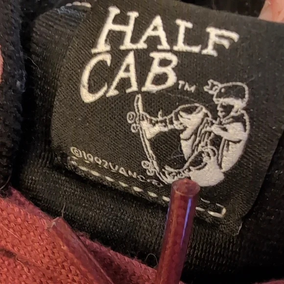 Vans Skateboarding Half Cab Pig Suede Size 10.5 Brick Red Burgandy White Sole - Picture 14 of 16